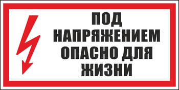 S28 под напряжением. опасно для жизни (пленка, 300х150 мм) - Знаки безопасности - Вспомогательные таблички - магазин "Охрана труда и Техника безопасности"